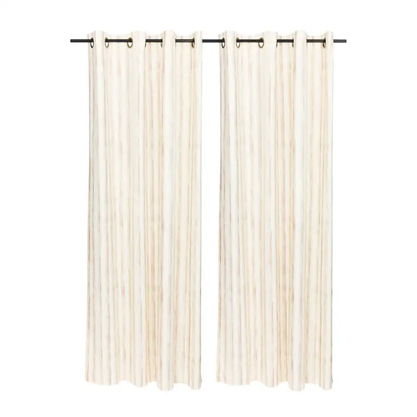Mocha Stripe 84" Grommet Curtain Panel