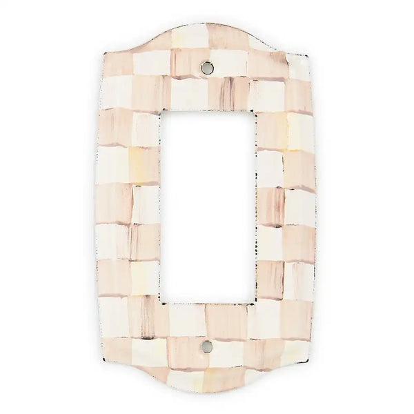 Mocha Check Double Outlet Cover