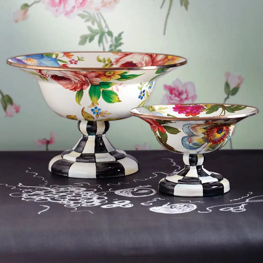 White Flower Market Small Compote