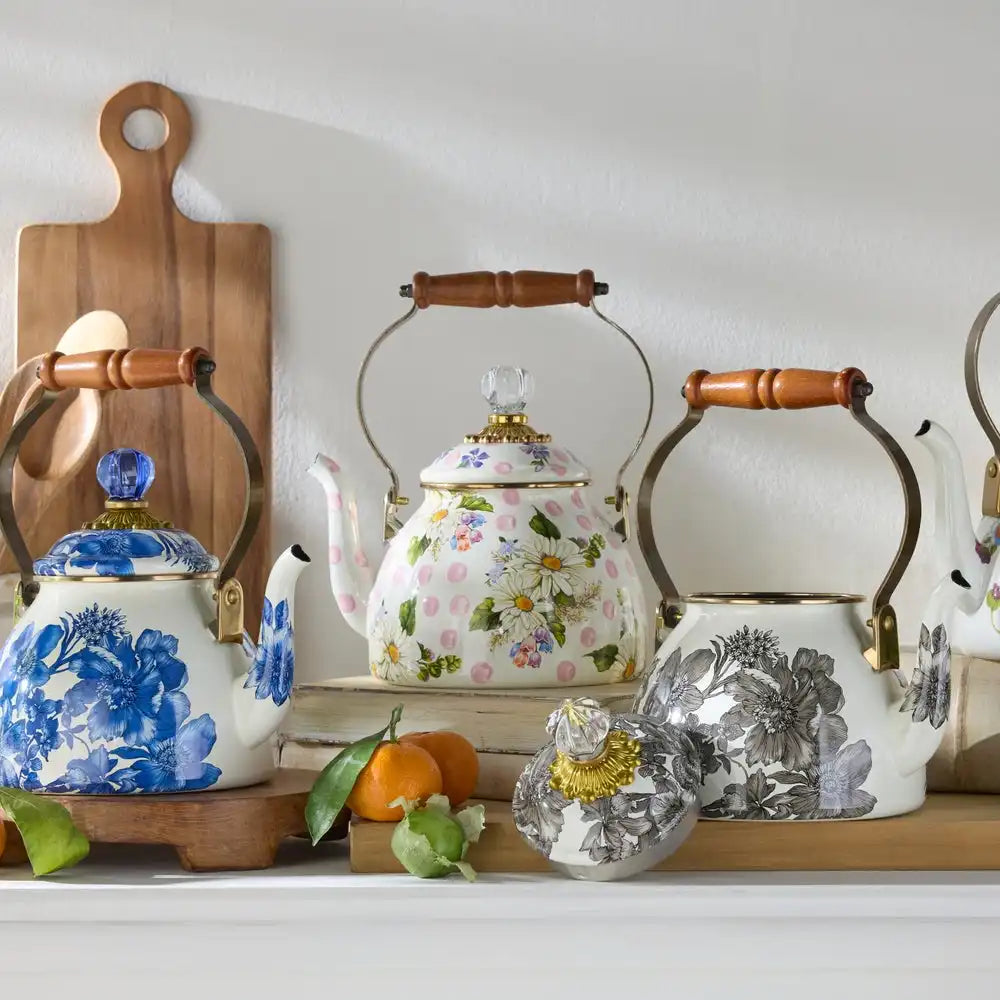 Rosy English Garden 2 Quart Tea Kettle