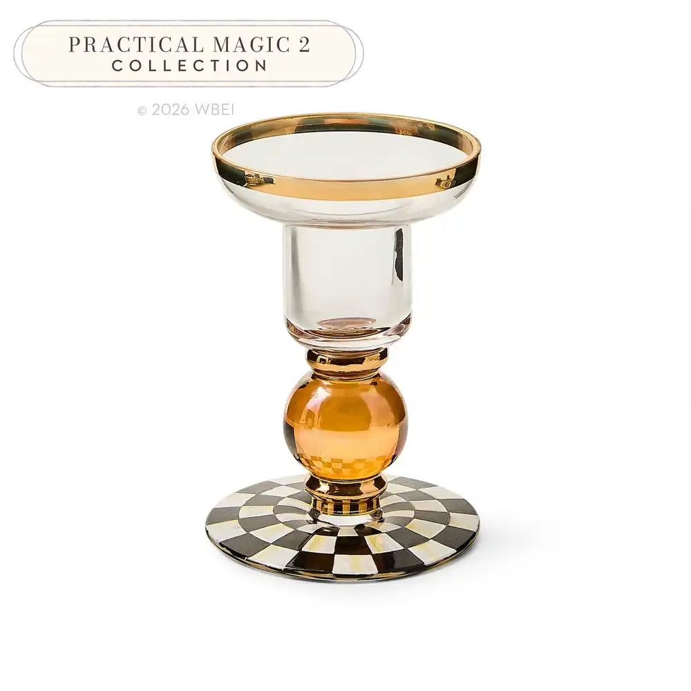 Courtly Check Large Glass Candlestick