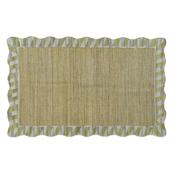 Jute Scalloped Purple and Green 8' x 10' Rug