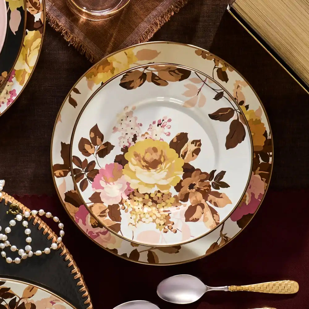 Wild Rose White Dinner Plate