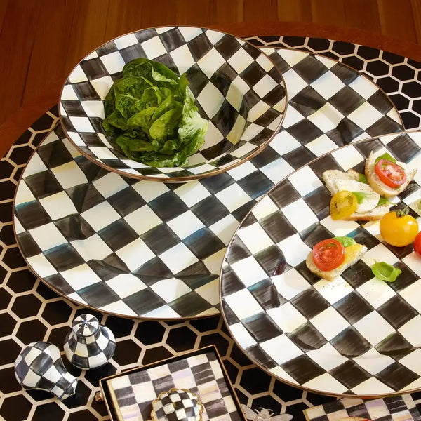 Sky Check Medium Oval Platter