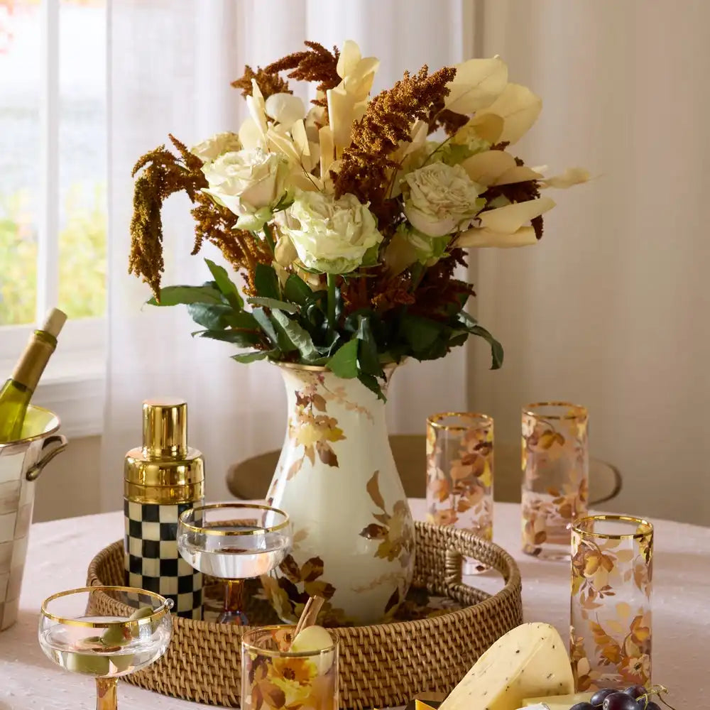 Mocha Check Tall Vase
