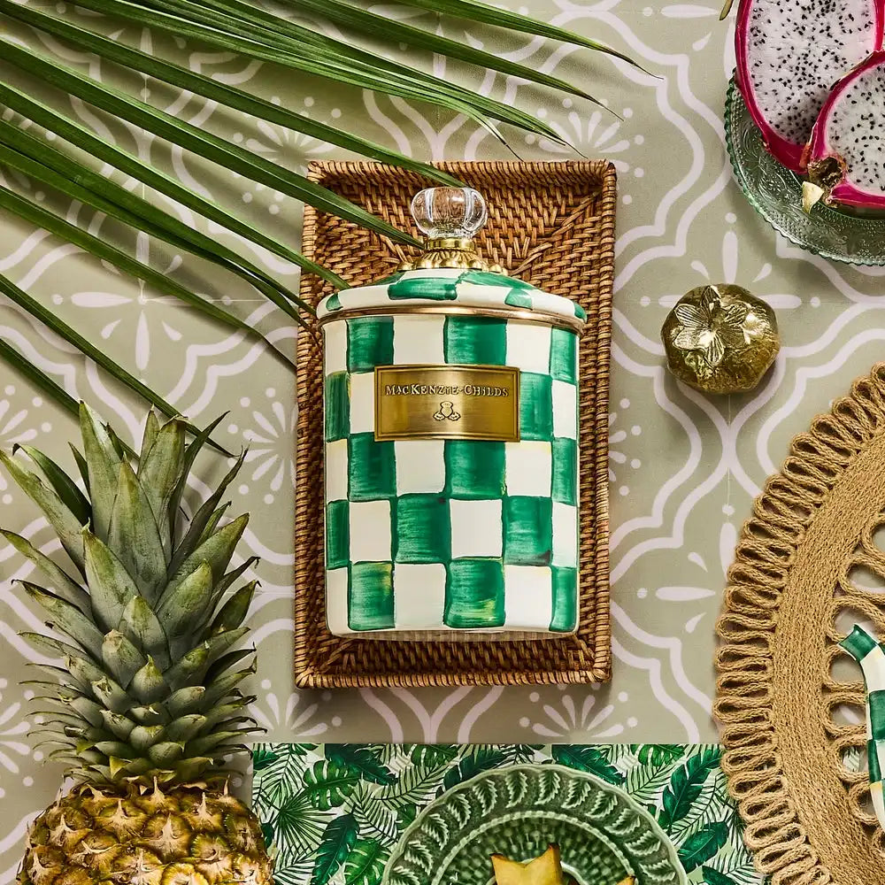 Emerald Check Small Canister