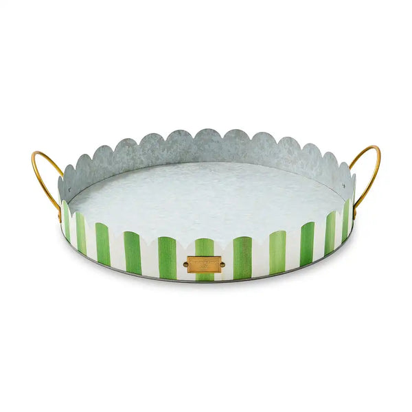 Mocha Stripe Serving Trays, Set of 2