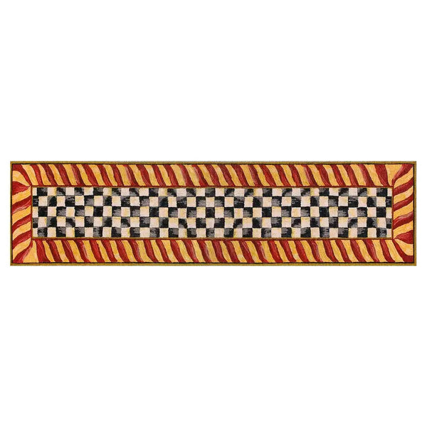 Courtly Check Red & Gold 2'6" x 10' Washable Runner