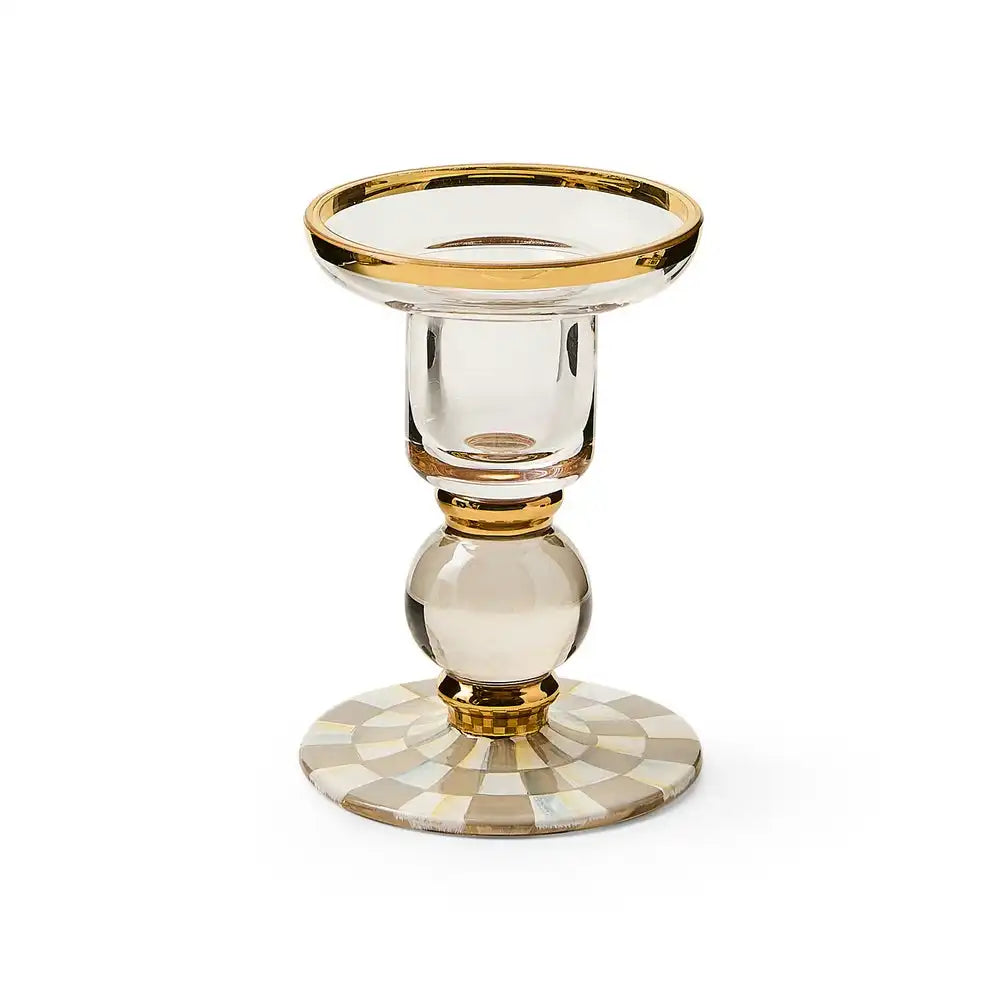 Courtly Check Large Glass Candlestick