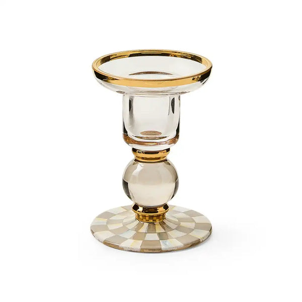 Courtly Check Large Glass Candlestick