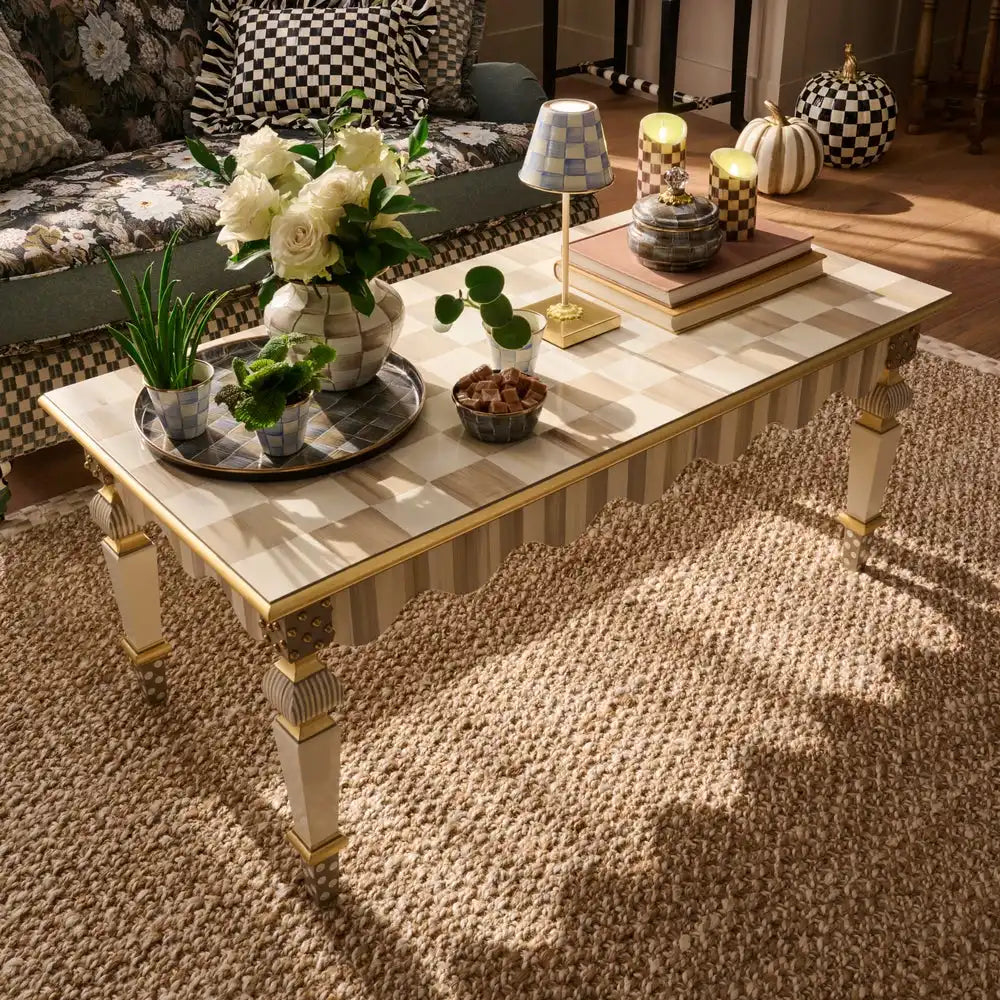 Mocha Check & Stripe Coffee Table Secondary image