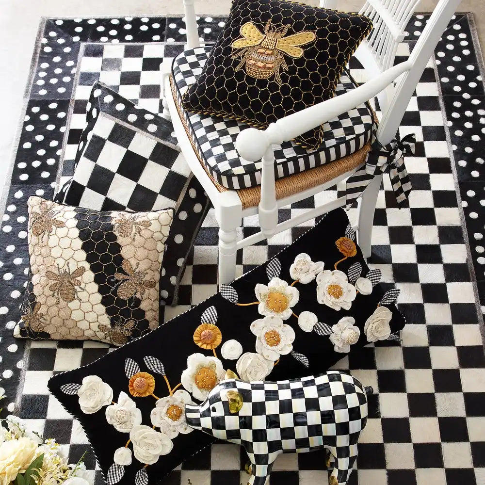 Mocha Check Chair Cushion