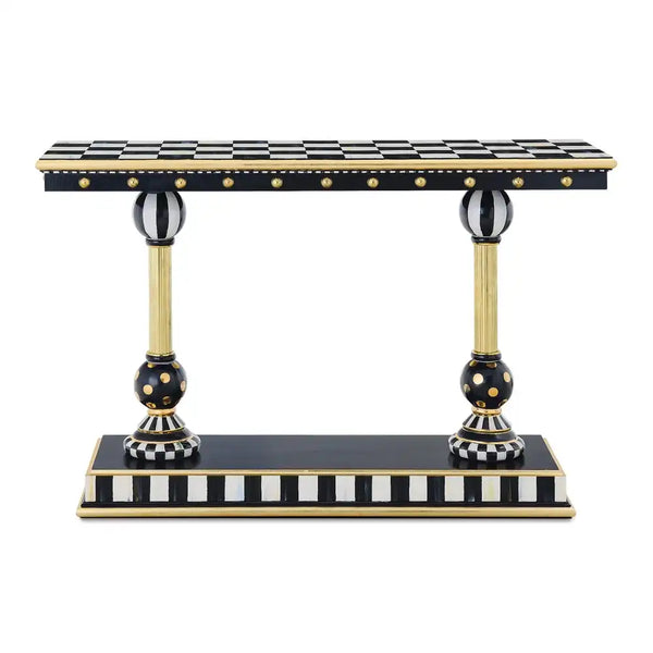 Courtly Brass & Ceramic Console Table