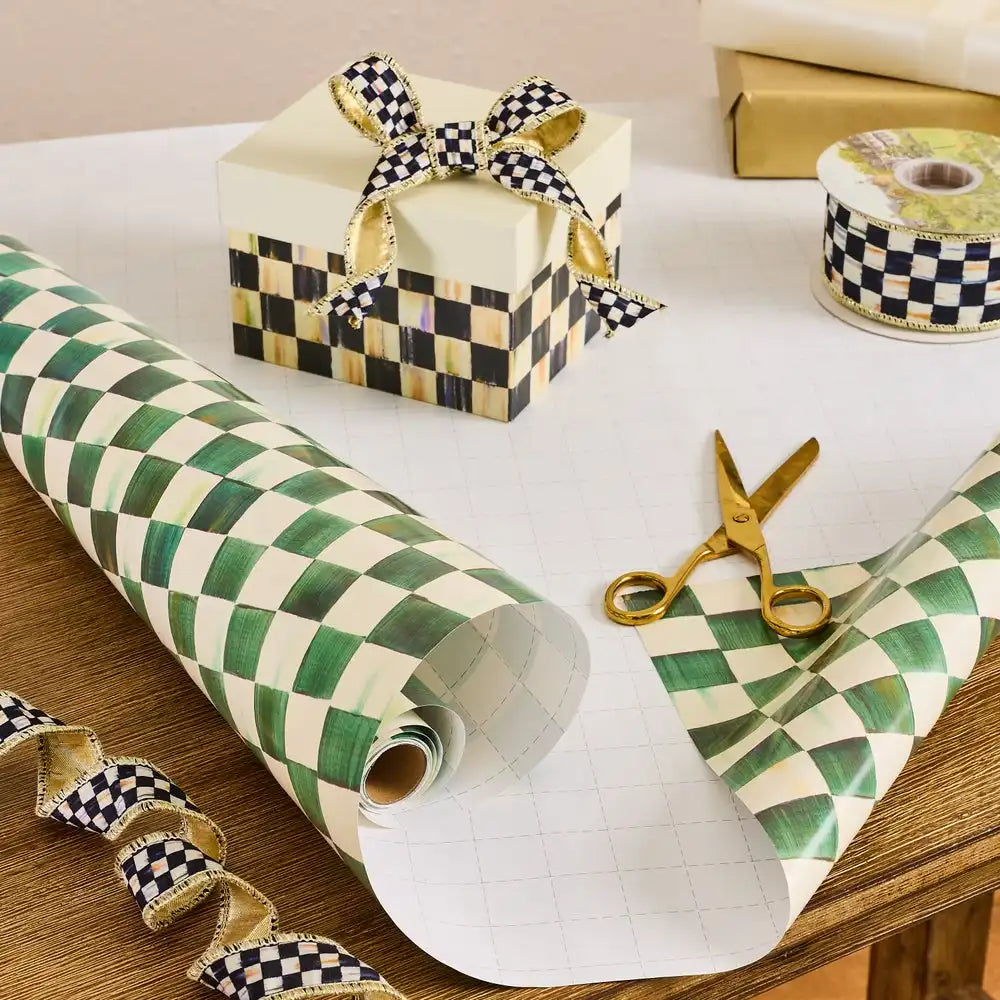 Courtly Check Gift Wrap, Set of 2