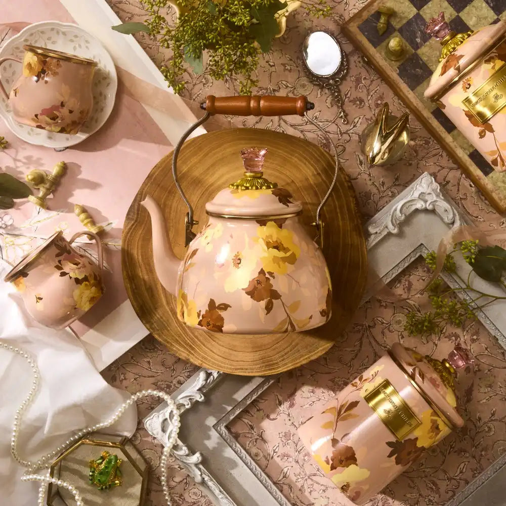 Rosy English Garden 2 Quart Tea Kettle