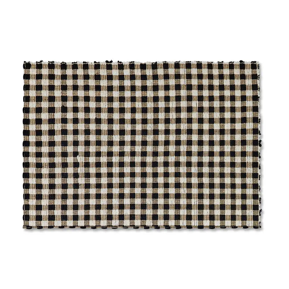 Natural, Black & White Checked 2'6" x 9' Runner