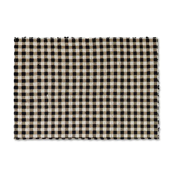 Natural, Black & White Checked 2'6" x 9' Runner