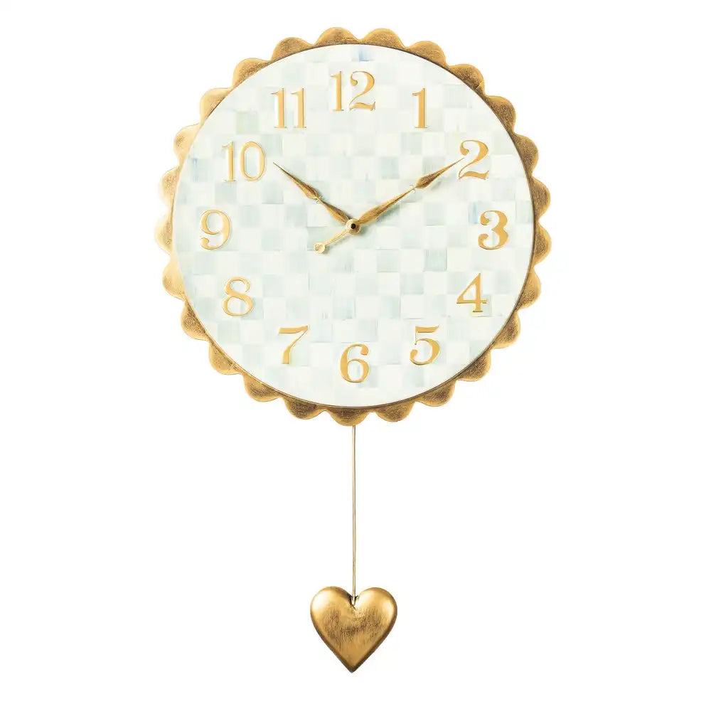 Rosy Check Heart Pendant Clock
