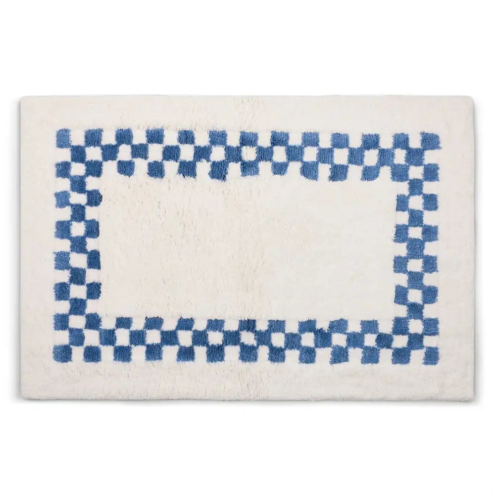 Black Check Hotel Bath Rug