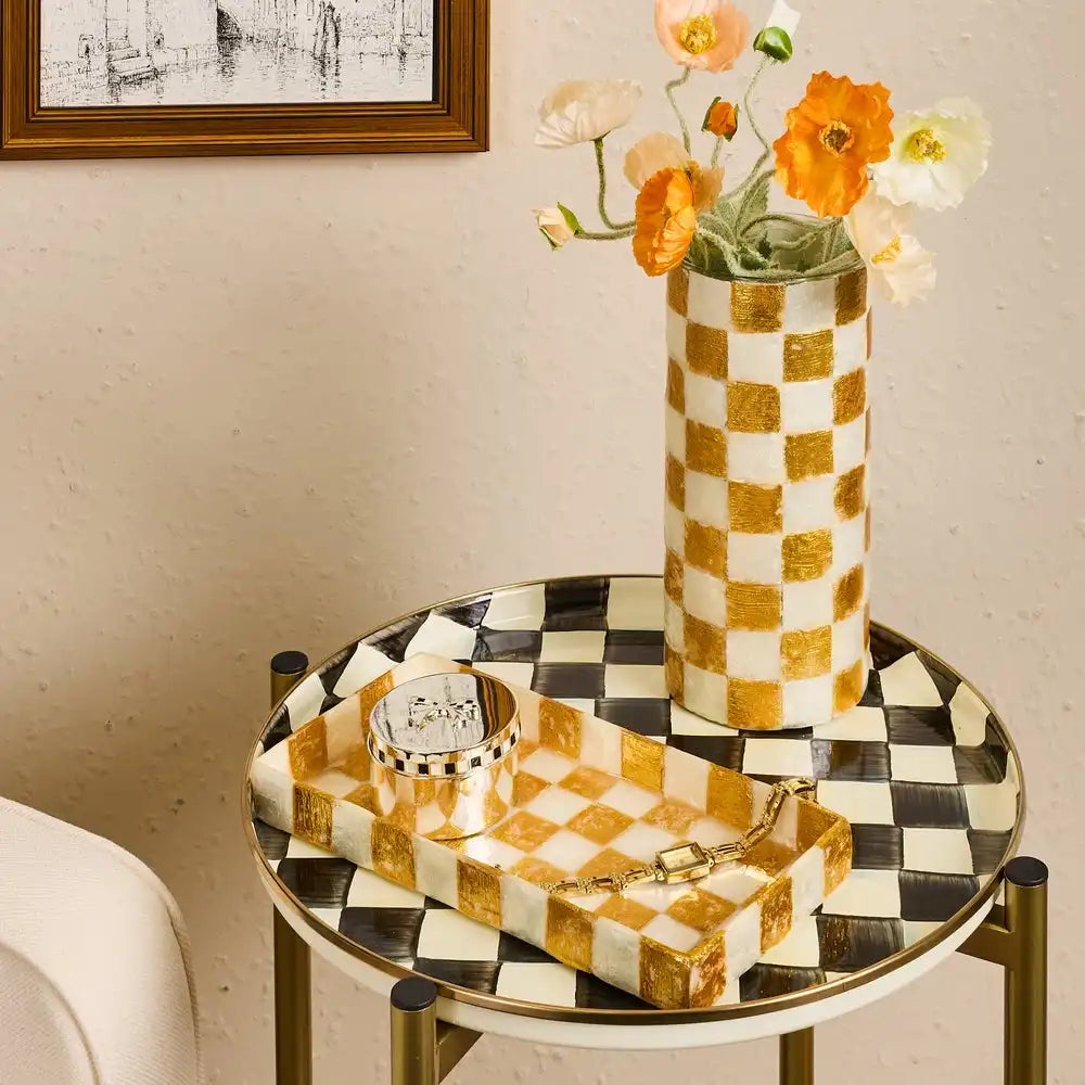 Gold Check Capiz Vanity Tray Secondary image