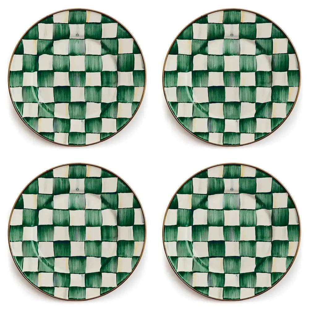 Emerald Check Salad Plates, Set of 4 Main image