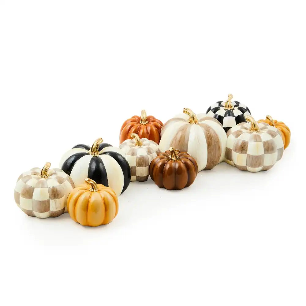 Autumnology Check & Stripe Pumpkin Cluster