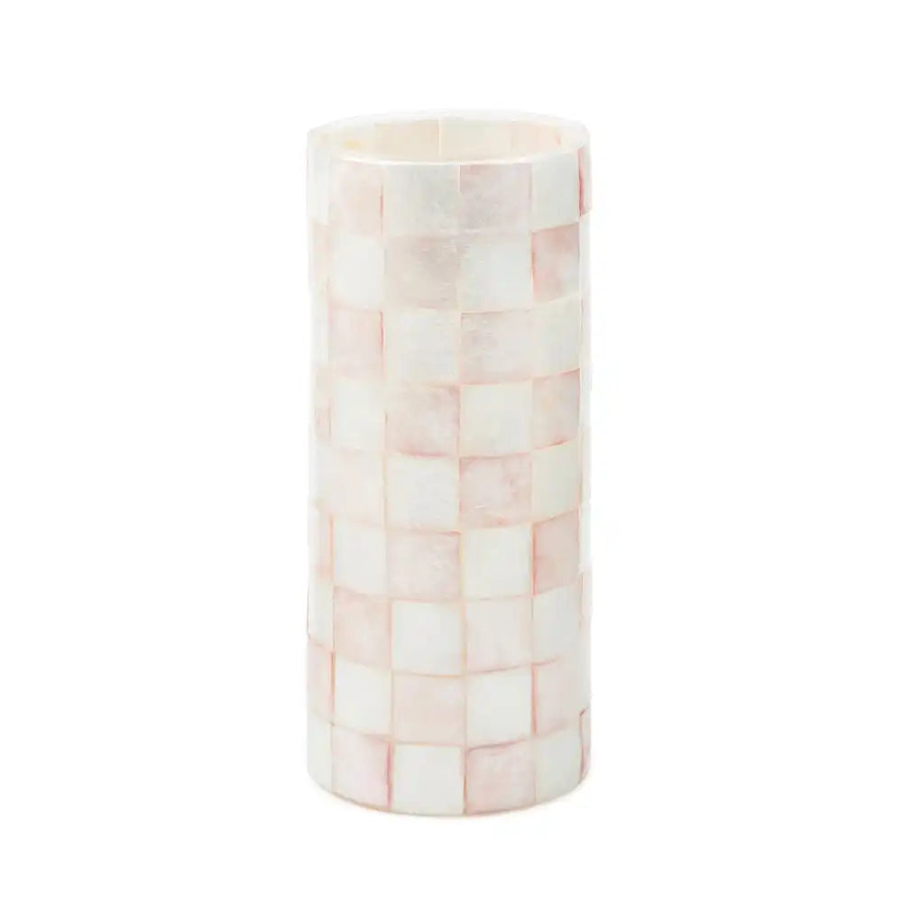 Sky Check Capiz Small Vase