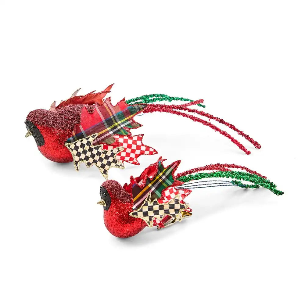 Timeless Tartan Bird Clips, Set of 2
