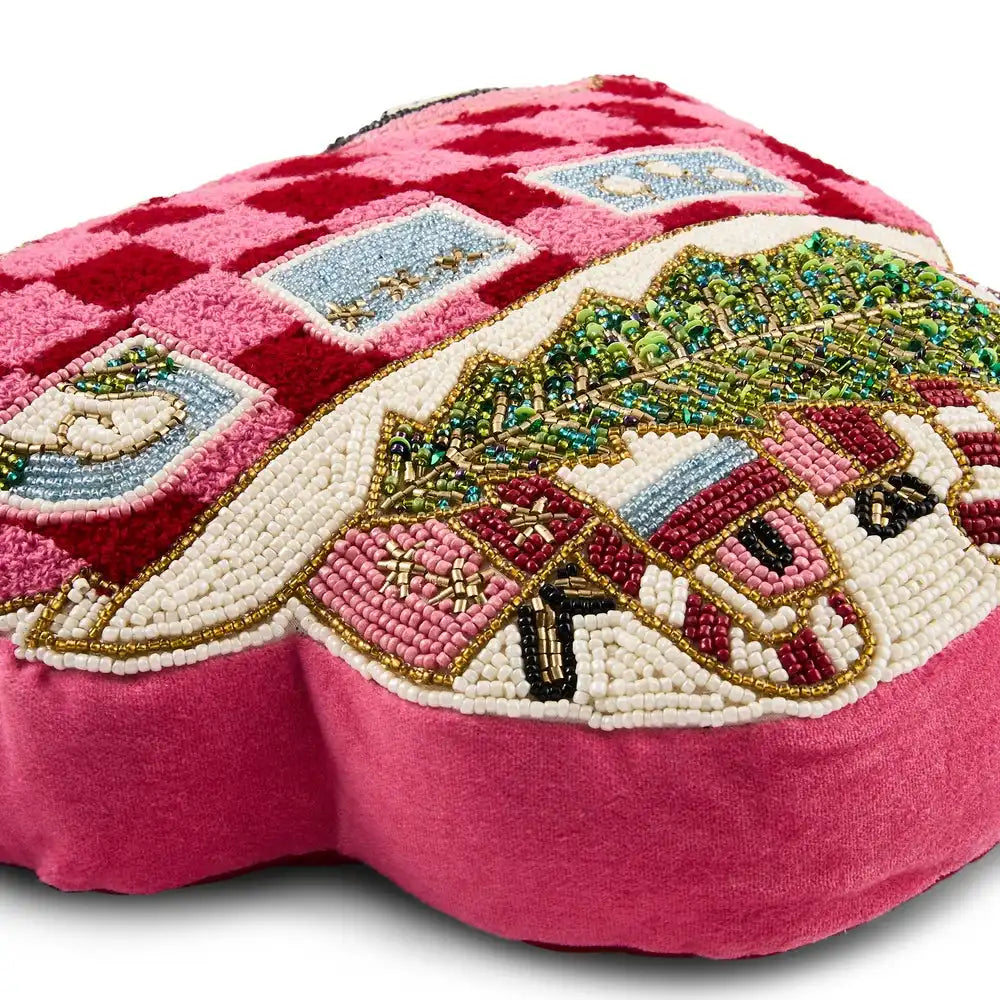 Holiday Bus Shaped Throw Pillow