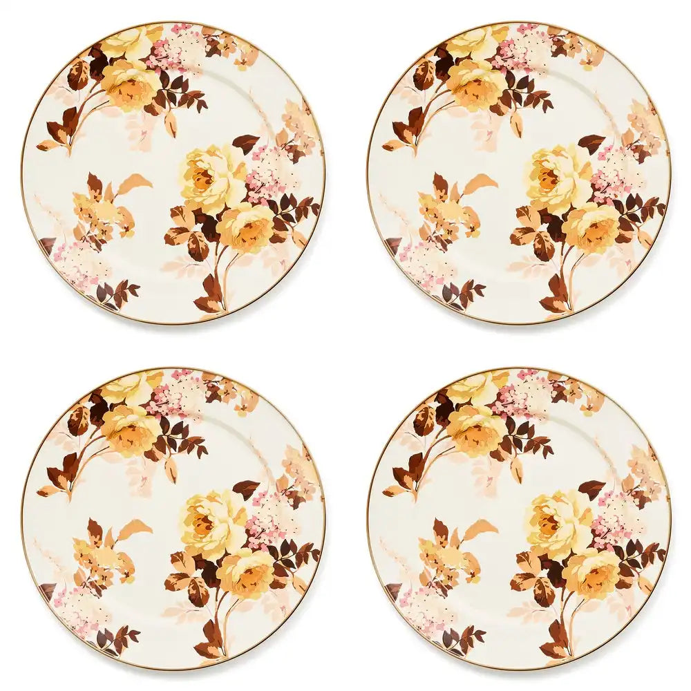 Wild Rose White Dinner Plate, Set of 4