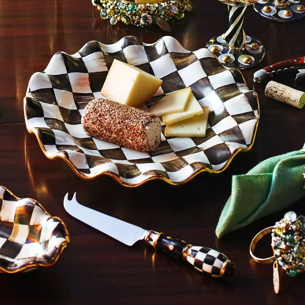 Courtly Check Ceramic Fluted Dessert Plate