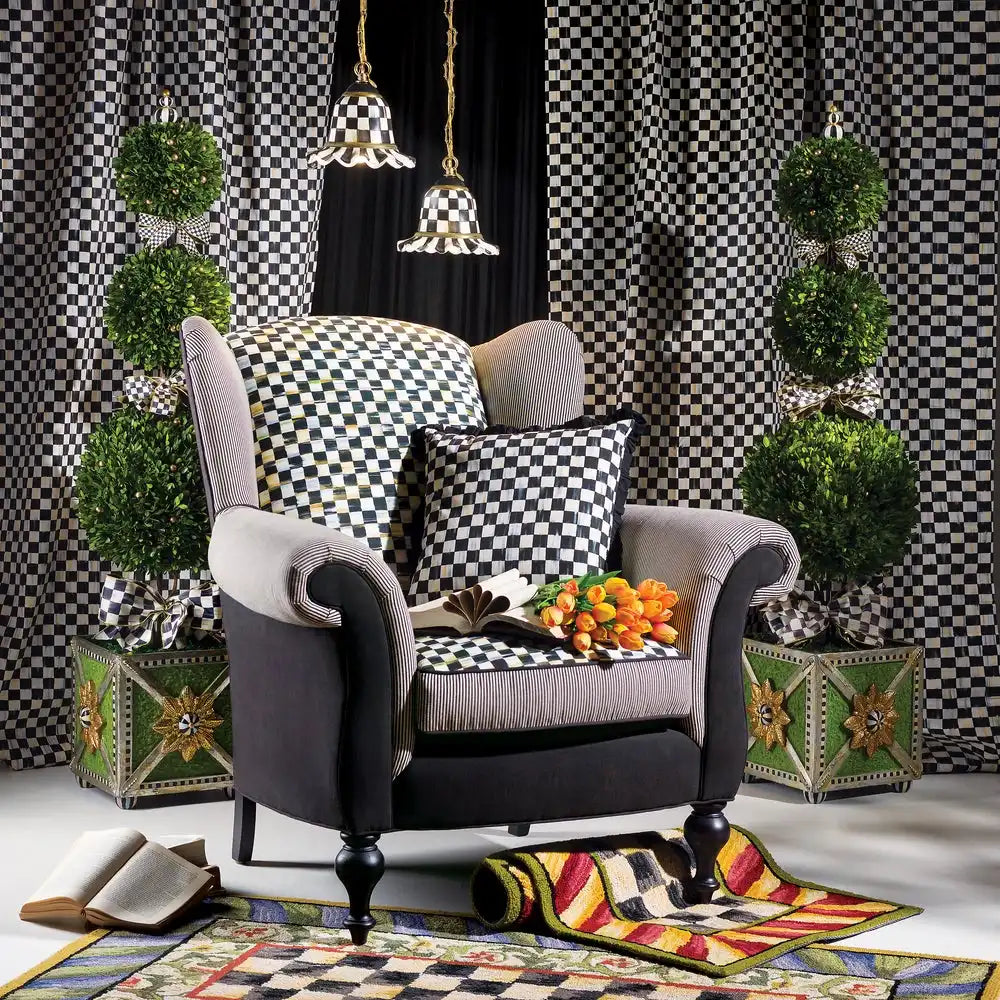 Courtly Check Purple & Green 5' Octagon Rug