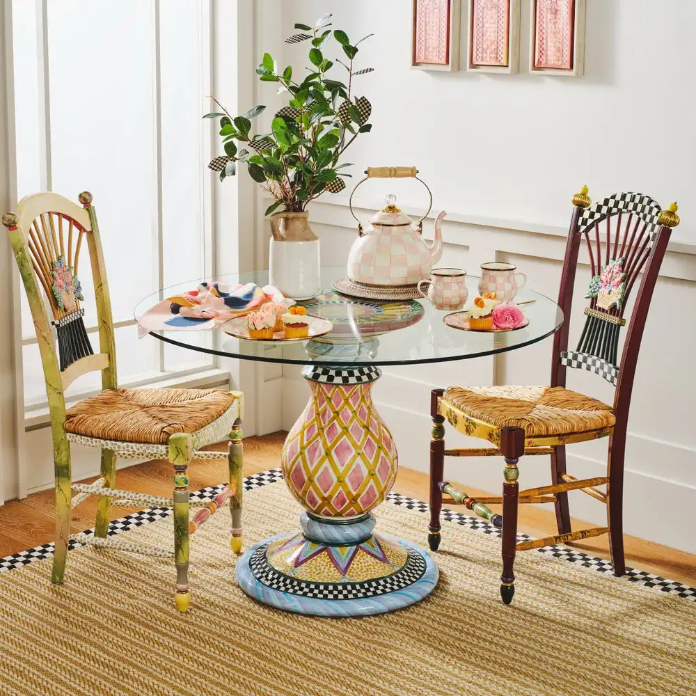 Mocha Check Ceramic Pedestal Table Base
