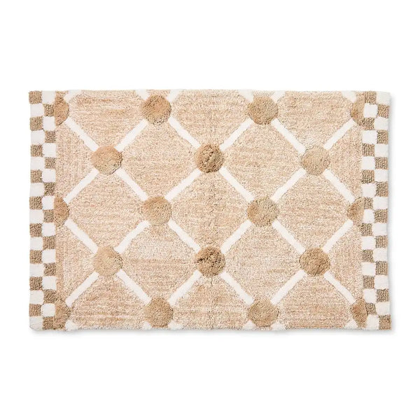 Black Lattice & Dot Bath Rug