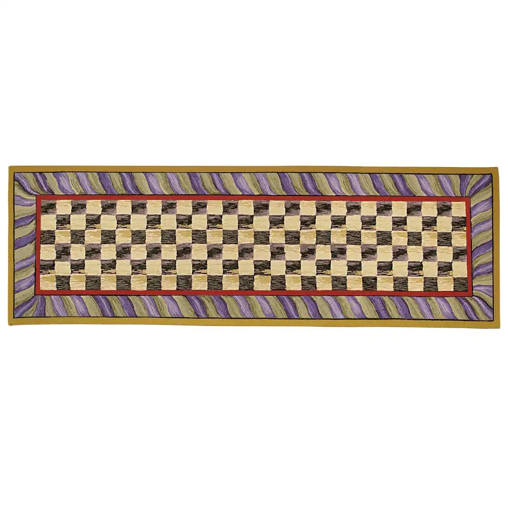 Courtly Check Purple & Green 5' Octagon Rug