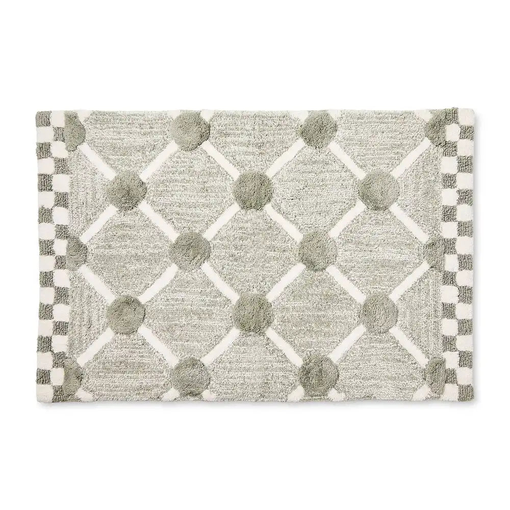 Black Lattice & Dot Bath Rug Secondary image