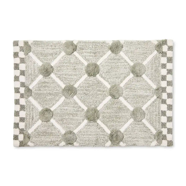 Black Lattice & Dot Bath Rug