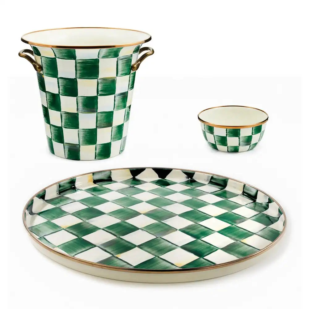 Mocha Check Wine Service Set