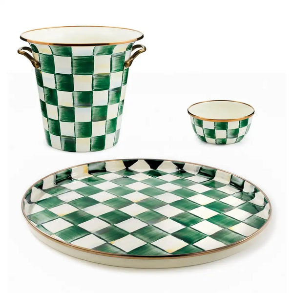 Mocha Check Wine Service Set