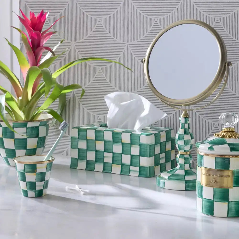 Emerald Check Standard Tissue Box Cover