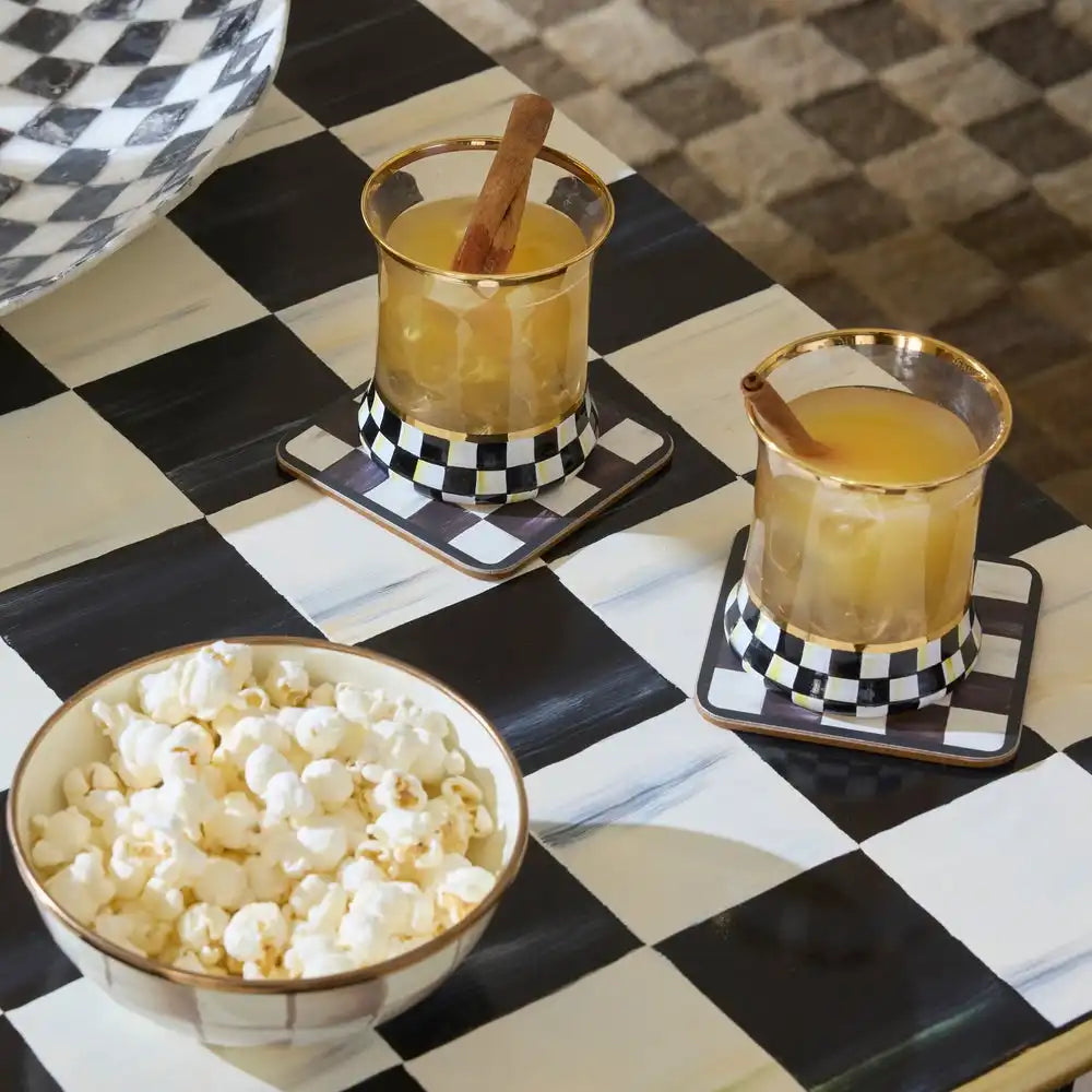 Courtly Checked Cork Back Coasters, Set of 4 Secondary image