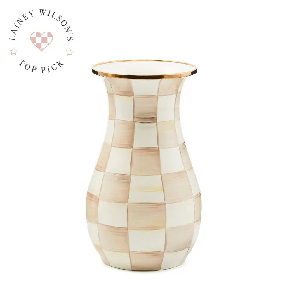 Mocha Check Tall Vase Main image