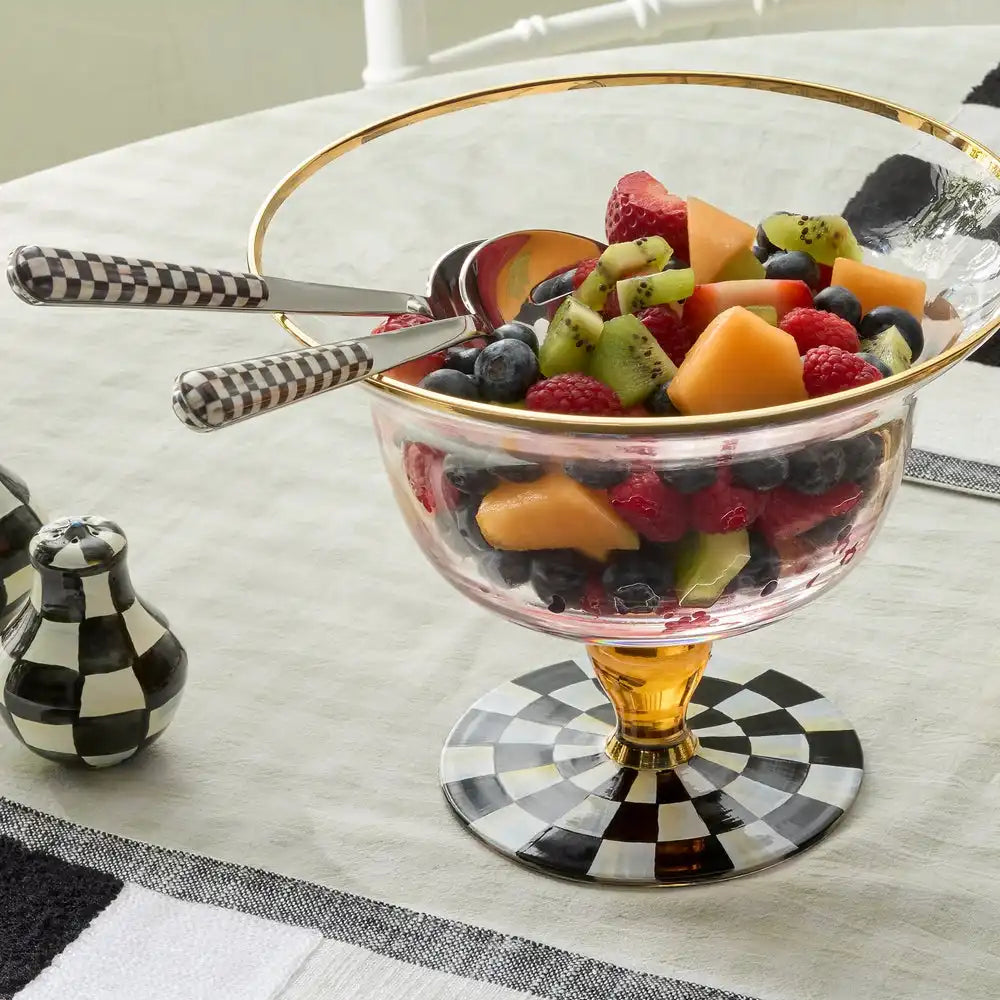 Courtly Check Glass Pedestal Bowl Secondary image
