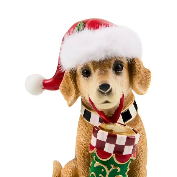 Holiday Lab Dog on Pillow Figurine