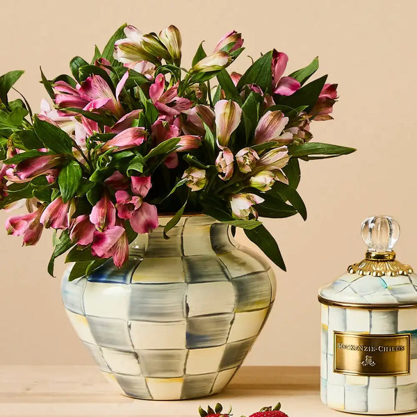 Courtly Check Enamel Large Vase