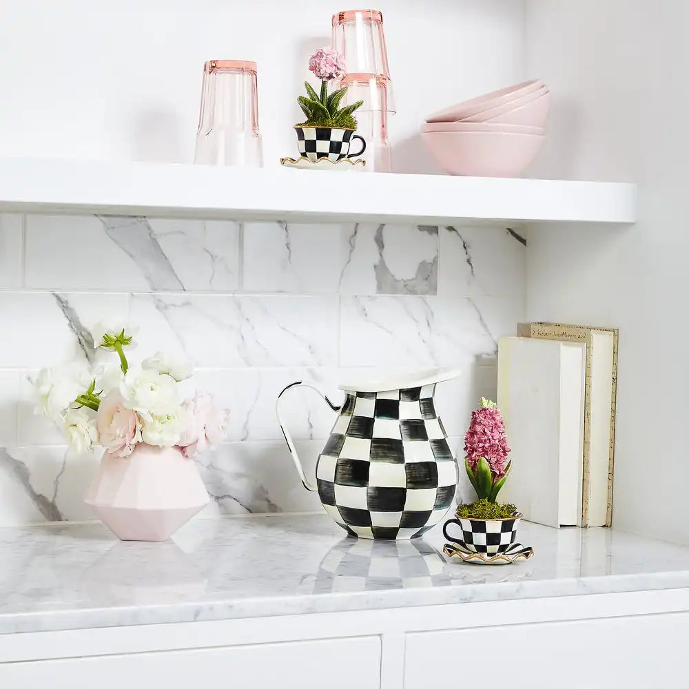 Emerald Check Pitcher