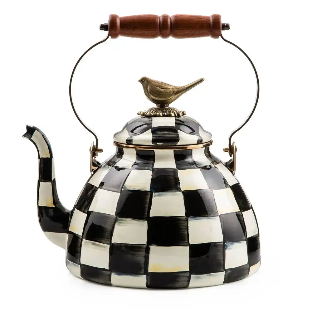 Courtly Check 3 Quart Tea Kettle with Bird Main image