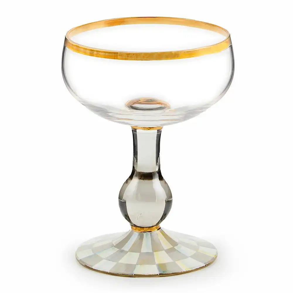 Sterling Check Highball Glass, Set of 2