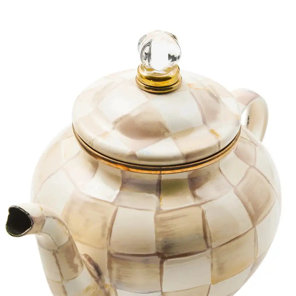 Mocha Check 4 Cup Teapot