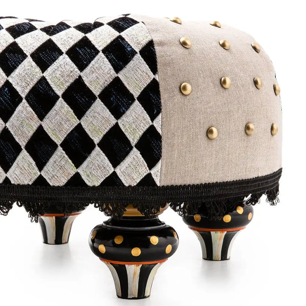 Diamond and Dot Footstool